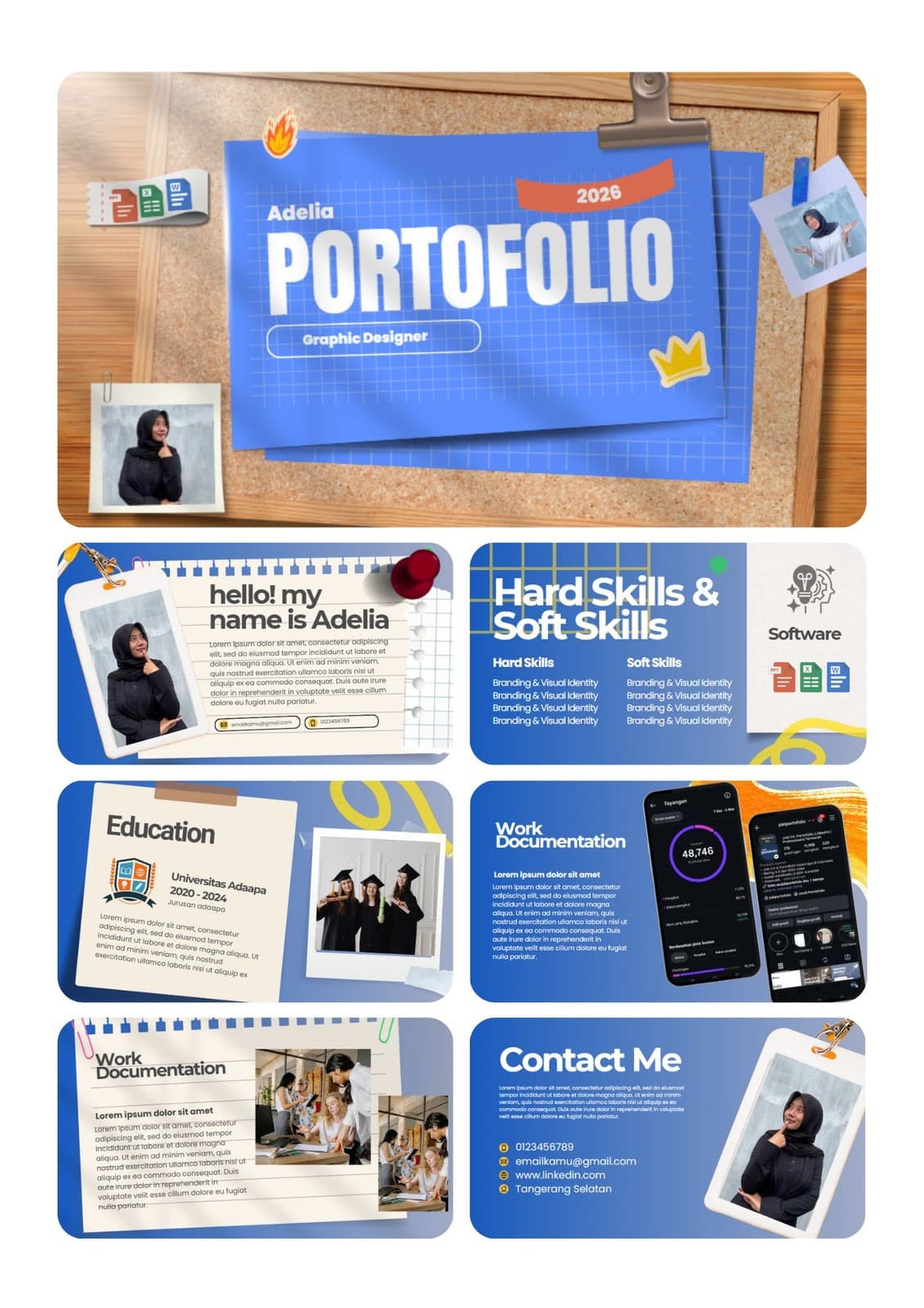 Blue & White Clean Profesional Portofolio