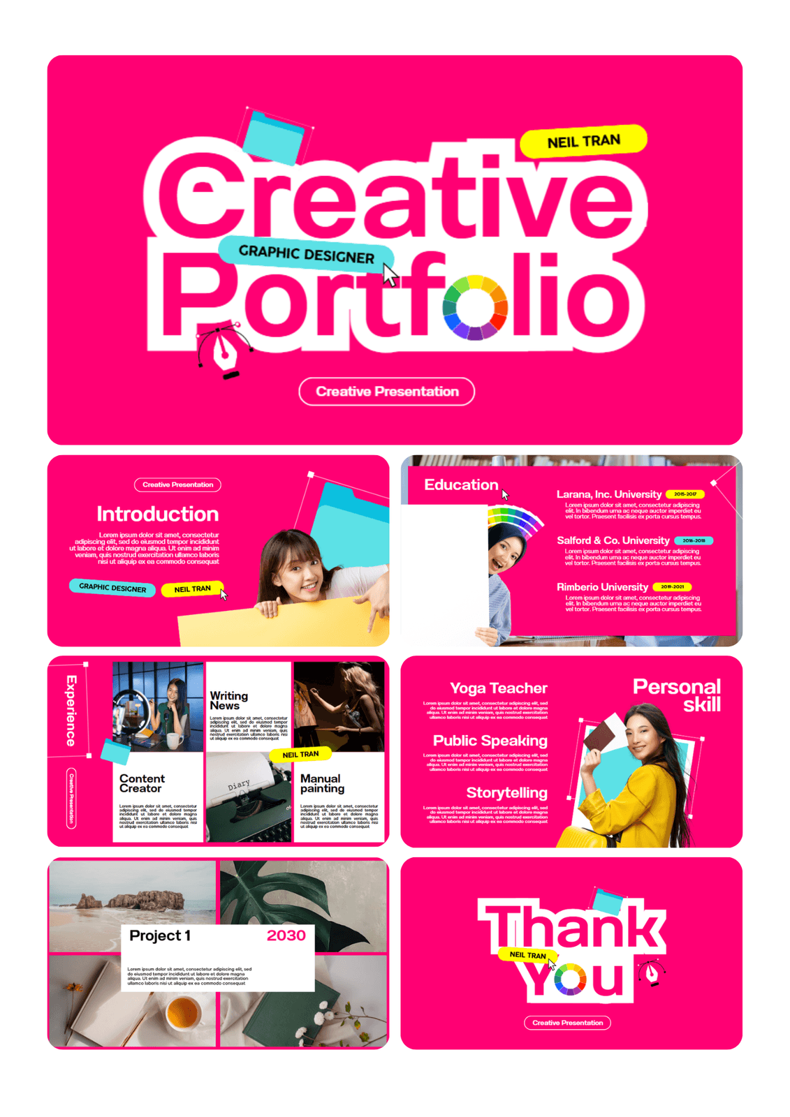 Blue And Green Portofolio Design Creative