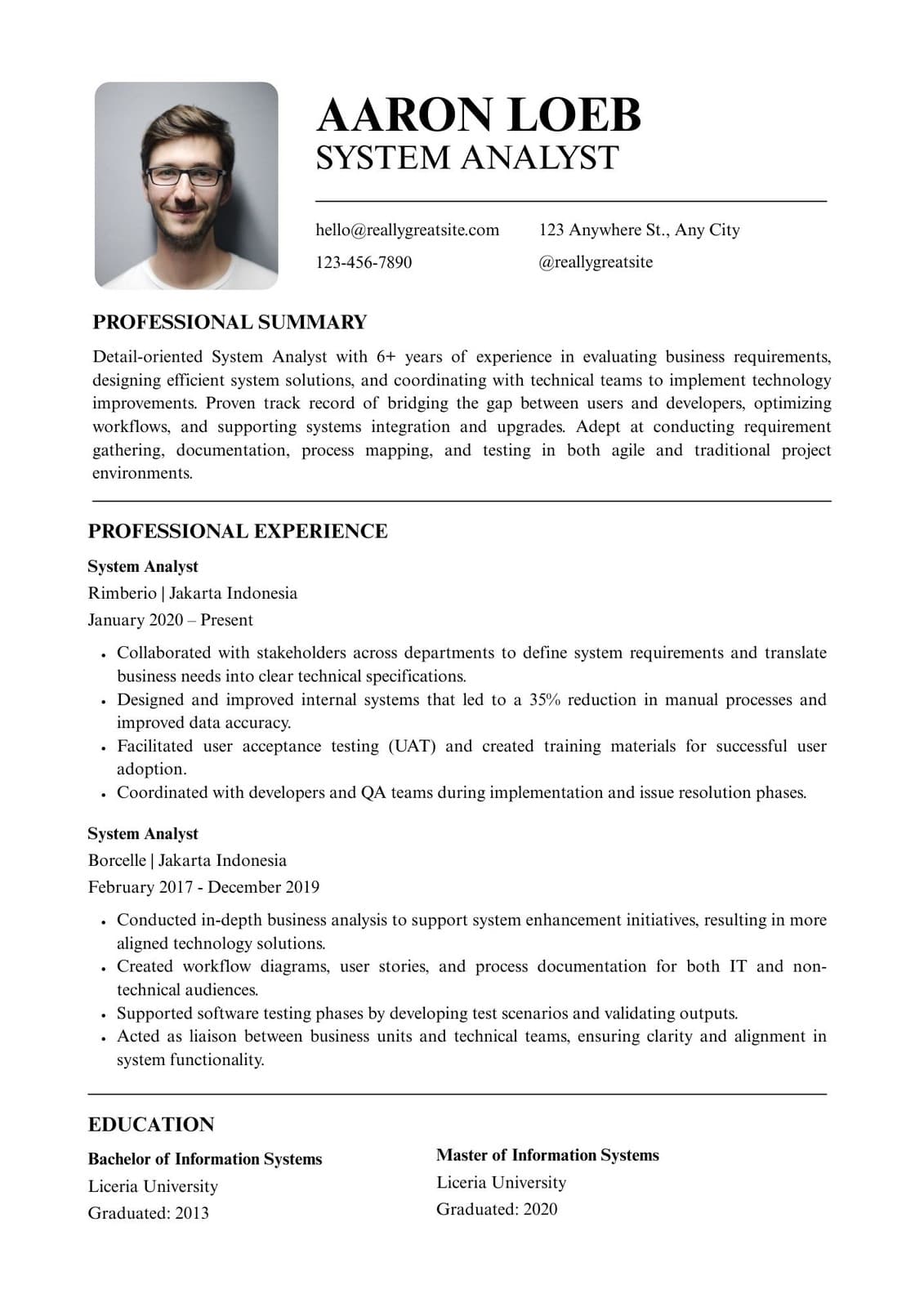 Blue and White Clean Professional A4 Resume