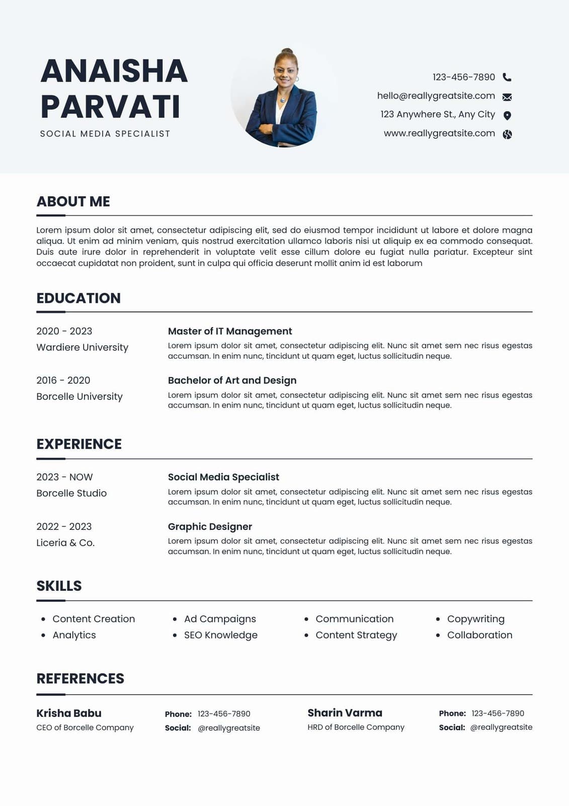 White and Black Modern New Graduate Professional Resume
